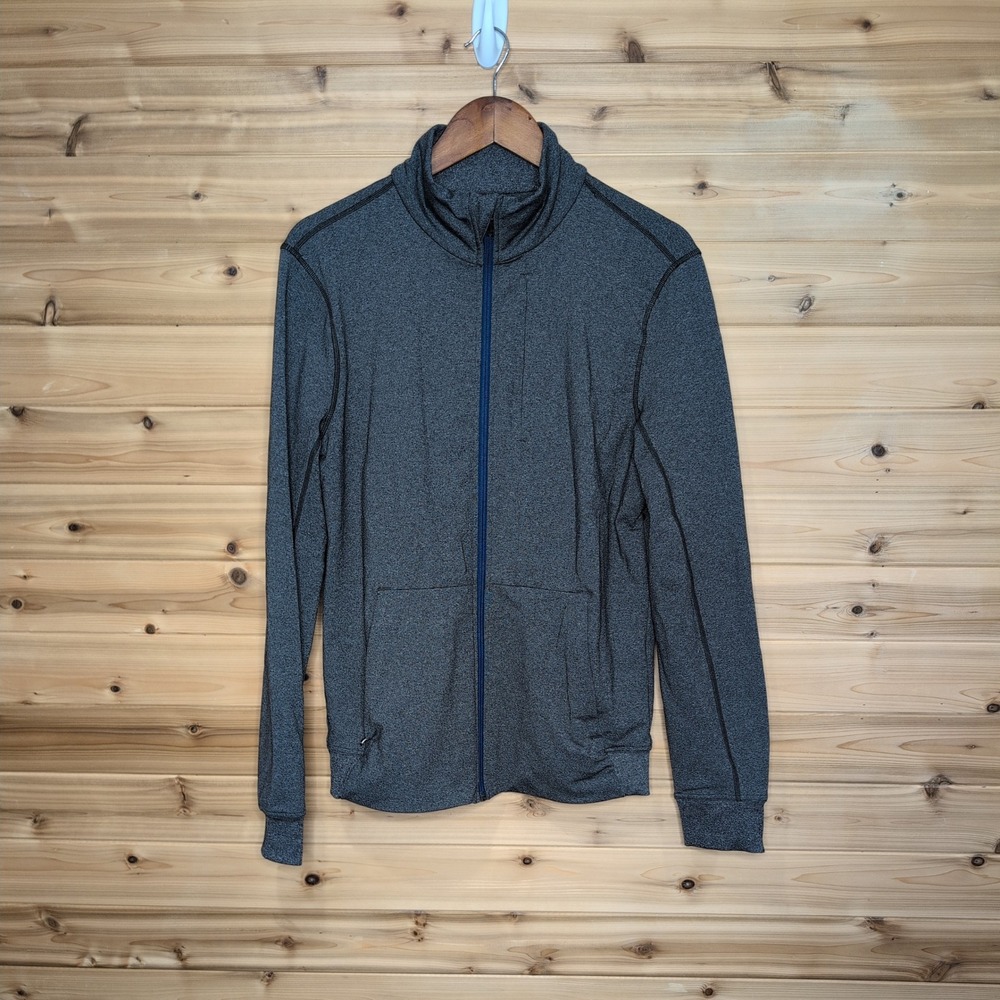 Lululemon Mens Full Zip Jacket Heathered Gray Blue Zipper Size M